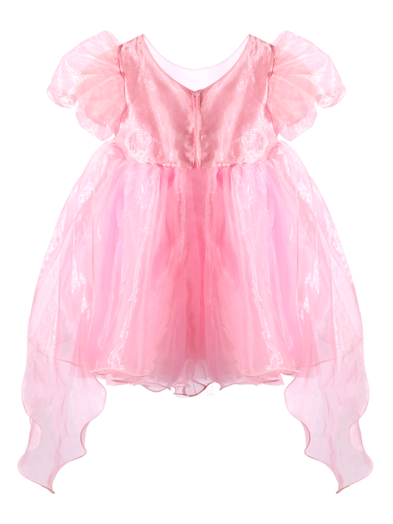 Girls Pink Sequin Embroidery Puff Sleeve Princess Dress Gown-XGZ9005