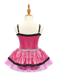 Pink Metallic Kids Jazz Dance Costume JSP011