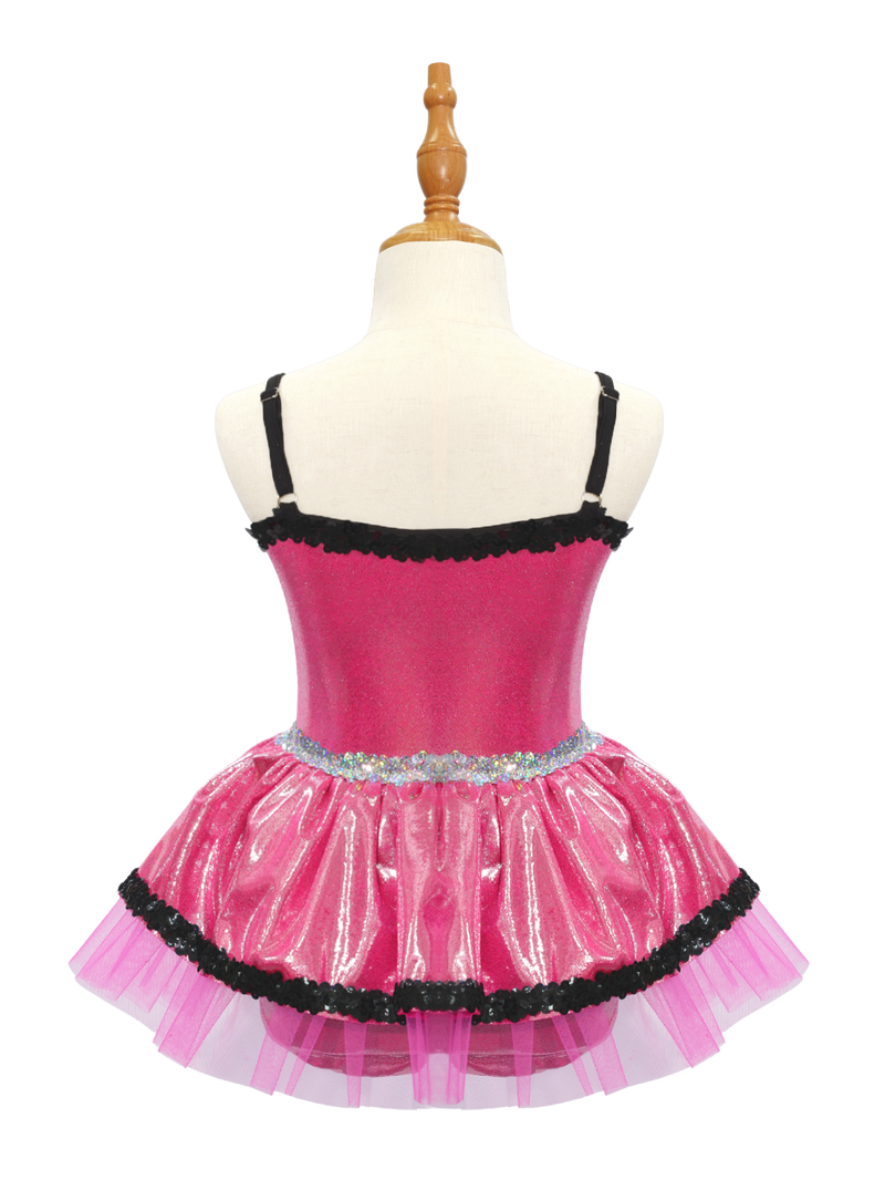 Pink Metallic Kids Jazz Dance Costume JSP011