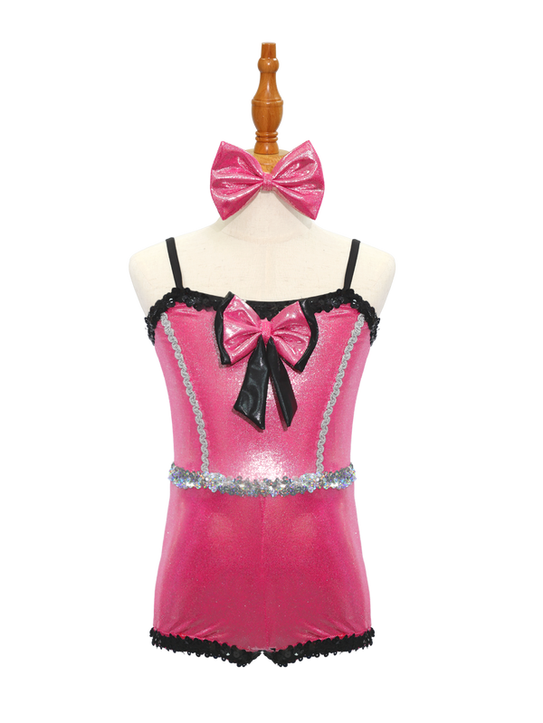 Pink Metallic Jazz Dance Leotard for Girls JSP007