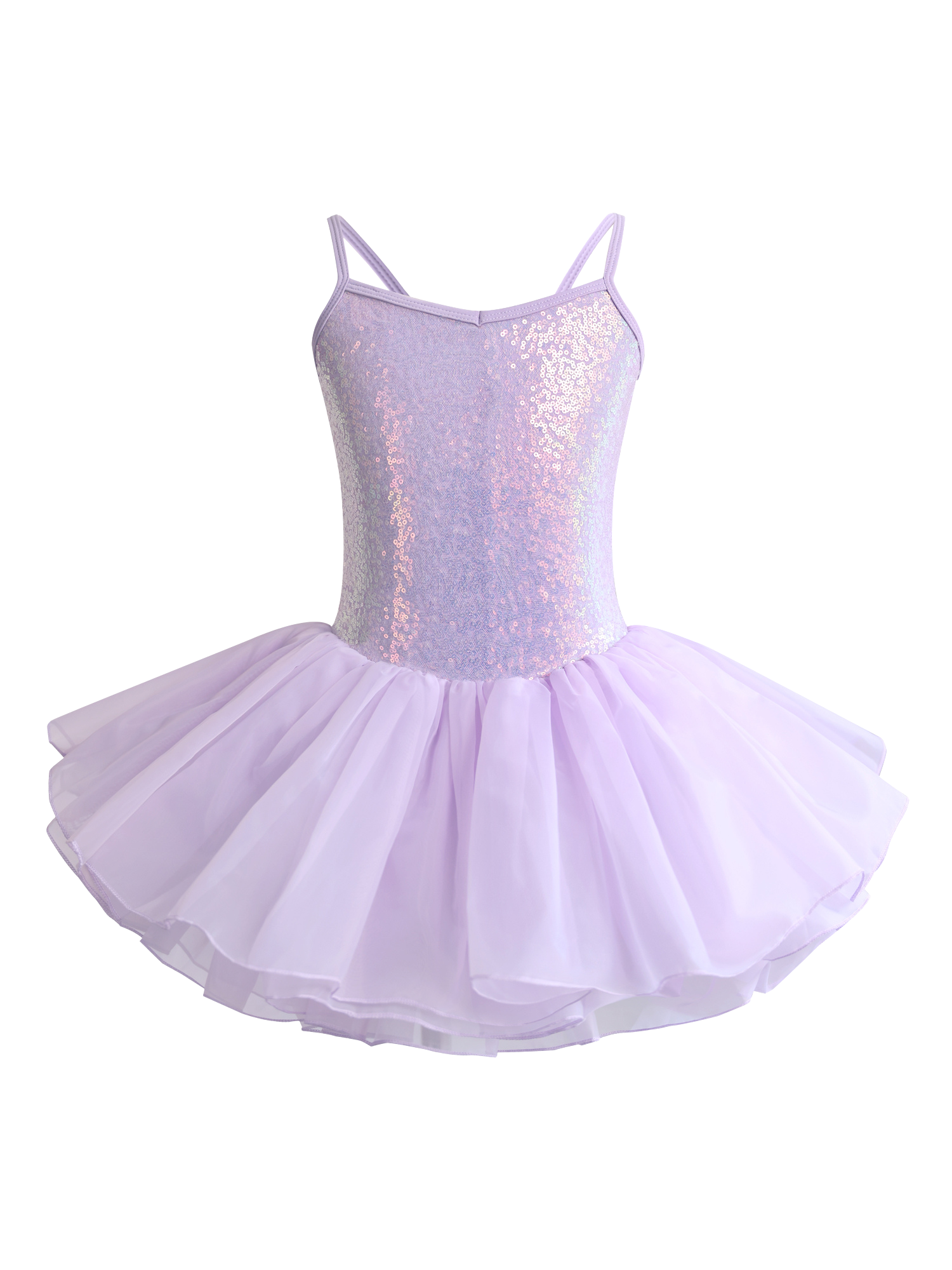 Girls Sequin Cami Ballet Leotard Tutu Dress-TM034