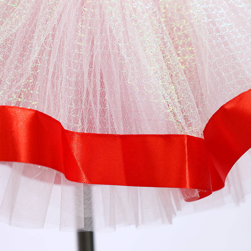 Kids Jazz Dance Leotard - Tutu Romper with Sequin Heart & Bow-JSP003
