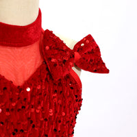 Red Sequin Kids Jazz Dance Costume JSP020