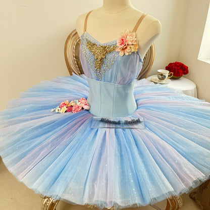 Stunning light blue fairy ballet tutu from the ballet "The Sleeping Beauty" is an ideal Flower Fairy Tutu. -MDT1220