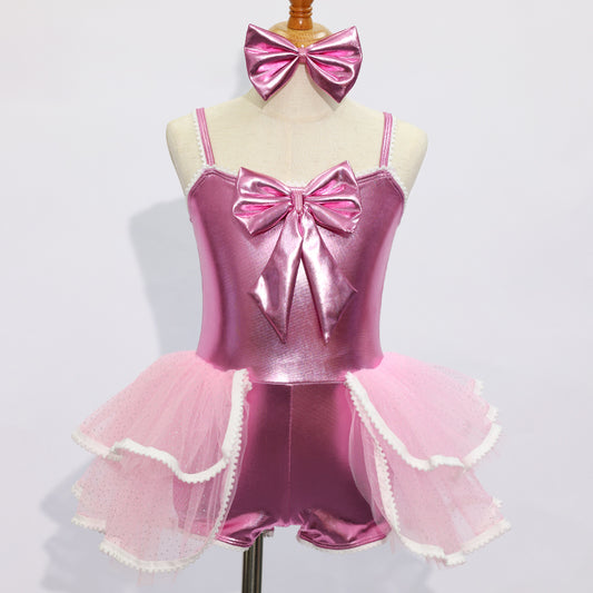 JSP009 Kids Pink Jazz Dance Skirt-Size IC | Ready-to-Ship