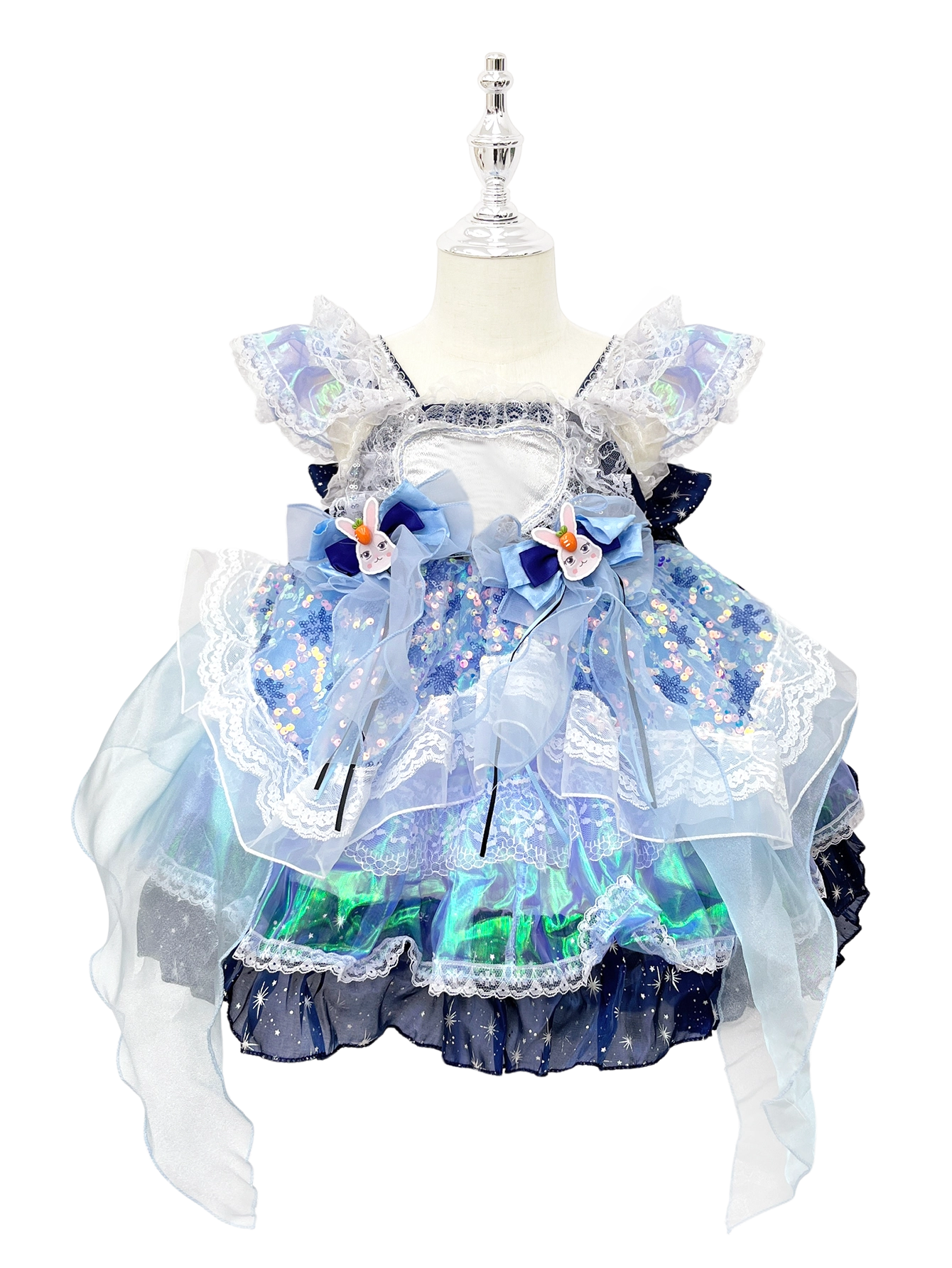 Blue Sparkle Lolita Princess Dress for Toddler Girls-W26027