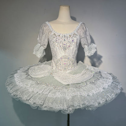 Sliver Sleeping Beauty Jewel Series Costume - Princess Aurora Inspired Gown with Gemstone Embellishments, Ballet Dance Outfit, Cosplay Dress-MDT1341