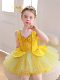 Girls Yellow Princess Ballet Tutu Dress, Sparkle Dance Costume-ALP075