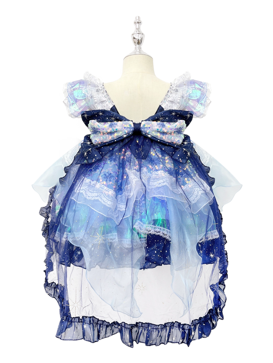 Blue Sparkle Lolita Princess Dress for Toddler Girls-W26027