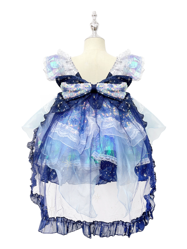 Blue Sparkle Lolita Princess Dress for Toddler Girls-W26027