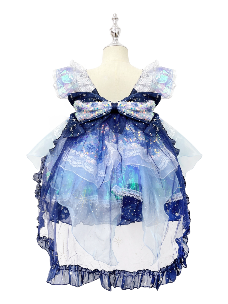 Blue Sparkle Lolita Princess Dress for Toddler Girls-W26027