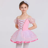 Girls Pink Ballet Leotard Princess Tutu Dress-ALP024