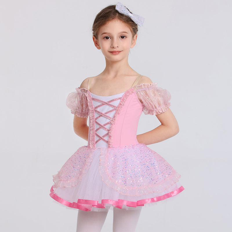 Girls Pink Ballet Leotard Princess Tutu Dress-ALP024