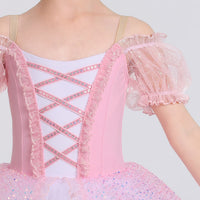Girls Pink Ballet Leotard Princess Tutu Dress-ALP024