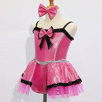 Pink Metallic Kids Jazz Dance Costume JSP011