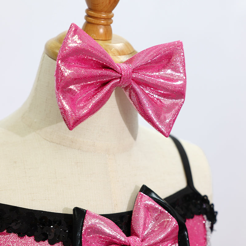 Pink Metallic Kids Jazz Dance Costume JSP011