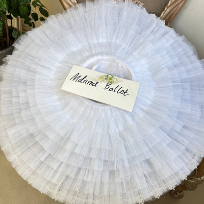 White Ballet Tutu with Rhinestone Embellishments - MDT0421