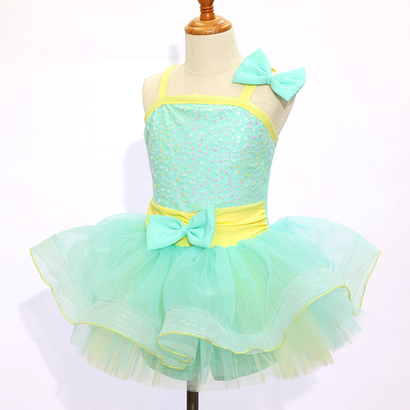 Kids Green  Jazz Dance Skirt JSP016