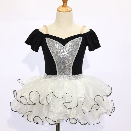 Kids Black  Jazz Dance Skirt -Size MC | Ready-to-Ship