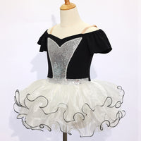 Kids Black Pink Jazz Dance Skirt JSP015