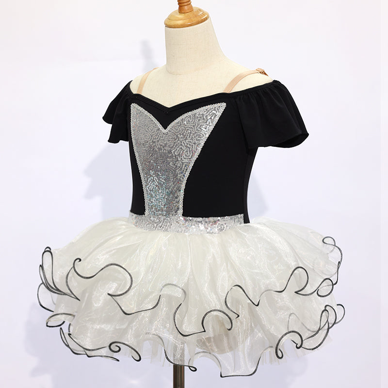 Kids Black Pink Jazz Dance Skirt JSP015