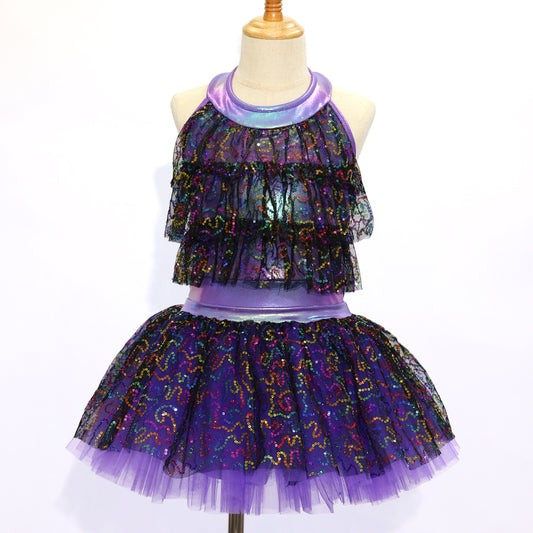 Kids Purple Jazz Dance Skirt -Size MC | Ready-to-Ship