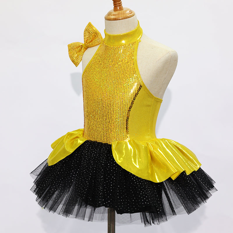 Kids Golden Jazz Dance Skirt JSP014