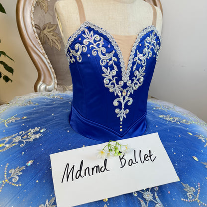 Royal Blue Ballet Tutu with Crystal Embellishments - MDT0287