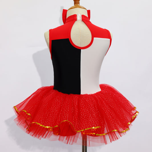 JSP012 Kids Red Jazz Dance Skirt -Size IC | Ready-to-Ship