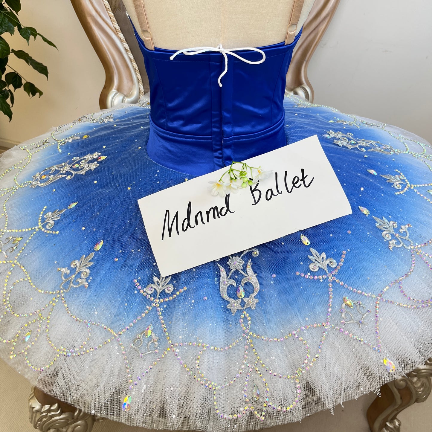 Royal Blue Ballet Tutu with Crystal Embellishments - MDT0287