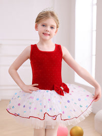 Kids Ballet Tutu Dress, Sparkle Velvet Dance Costume for Girls-ALP091