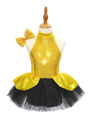 Kids Golden Jazz Dance Skirt JSP014