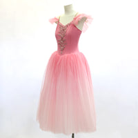 Peach Pink Long Romantic Ballet Tutu Dress - Performance Wear- Size SA | Ready-to-Ship