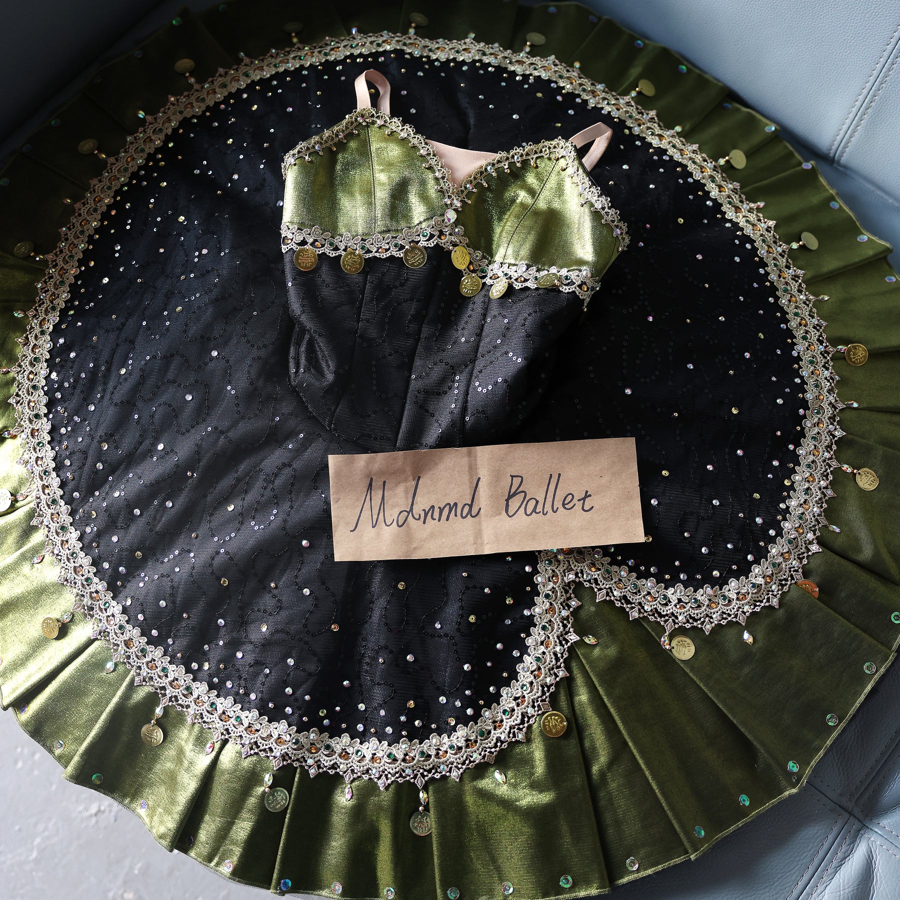 Gold and Black Embellished Ballet Tutu Dress with Coin Details 锟斤拷 Girls' Performance Wear - MDT0040