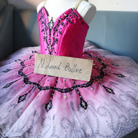 Pink & Black Rhinestone Ballet Tutu - Stage Performance Costume - MDT0814