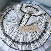 Classic Striped Ballet Tutu Dress for Girls 锟斤拷 Black & White Vintage Elegance - MDT0262