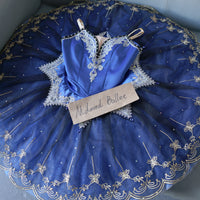 Elegant Royal Blue Ballet Tutu with Embellished Bodice - MDT0818