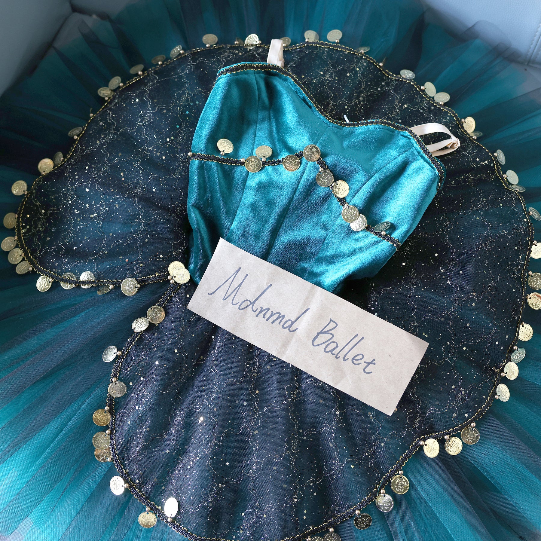SpanishInspired Ballet Tutu with Embellished Lace & Coin Accents - MDT0110