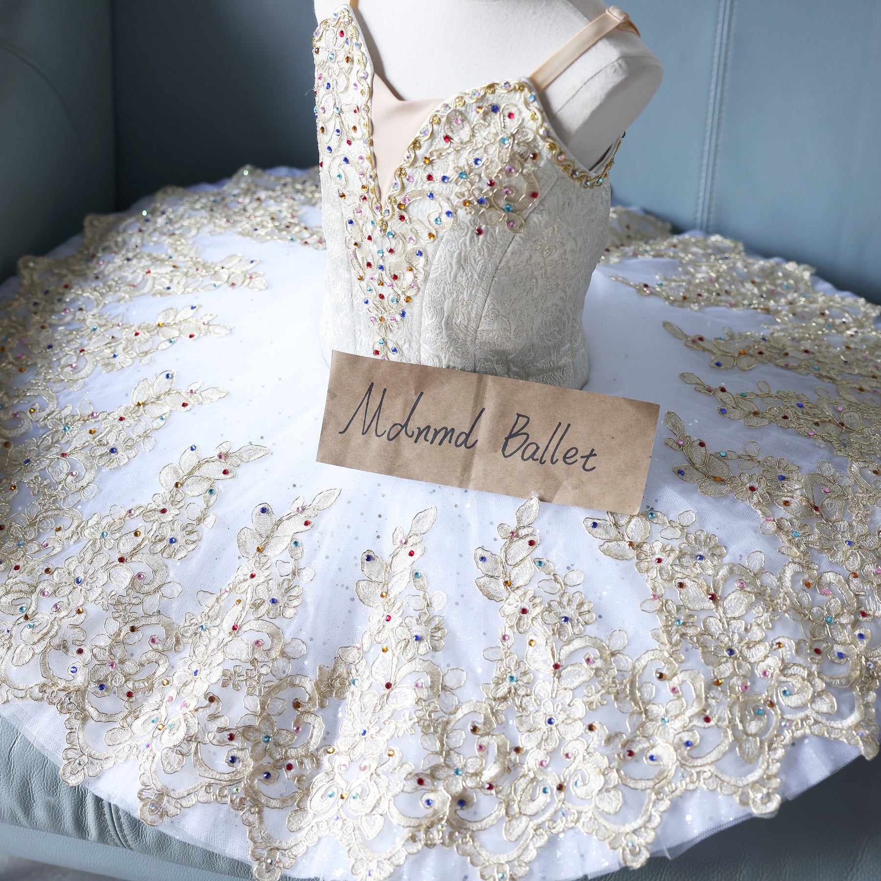 Luxury Handcrafted Ballet Tutu with Crystal Embellishments - MDT0323