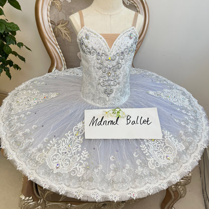 White Ballet Tutu with Rhinestone Embellishments - MDT0421