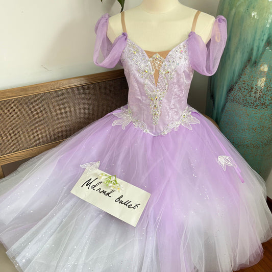 Lace Sequin Purple Ballet Dress,Suitable for Sleeping Beauty and Giselle themed ballet competitions.-MDC0450