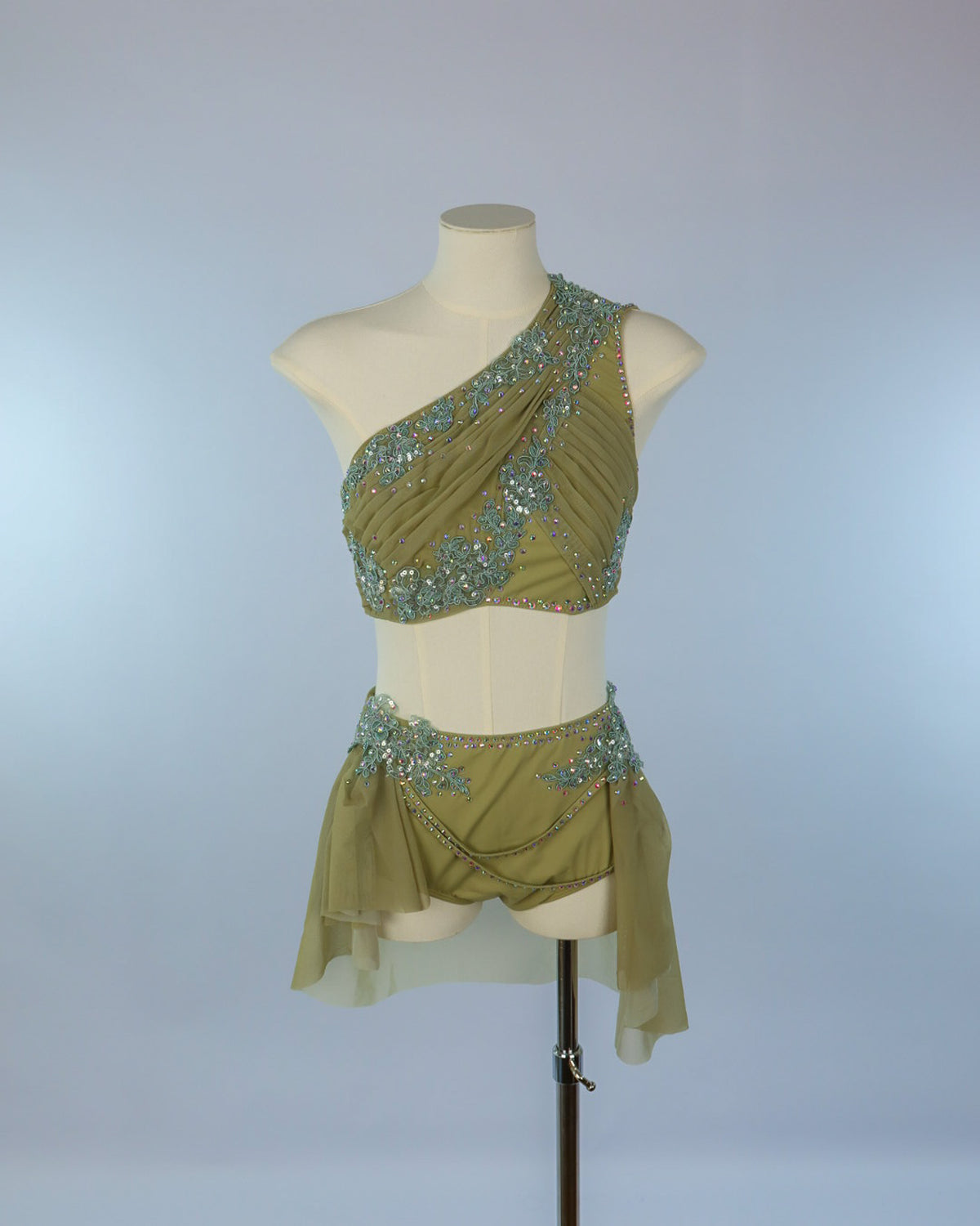 Olive Crystal Two Piece Lyrical Costume