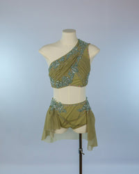 Olive Crystal Two Piece Lyrical Costume