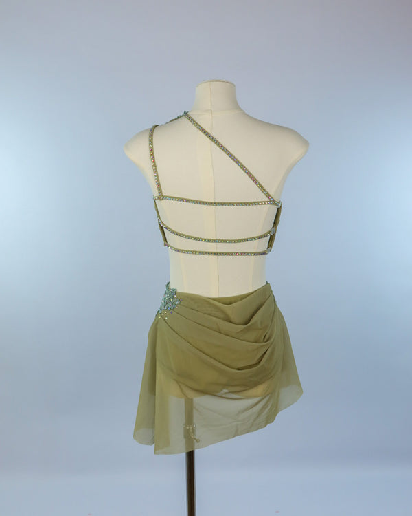 Olive Crystal Two Piece Lyrical Costume