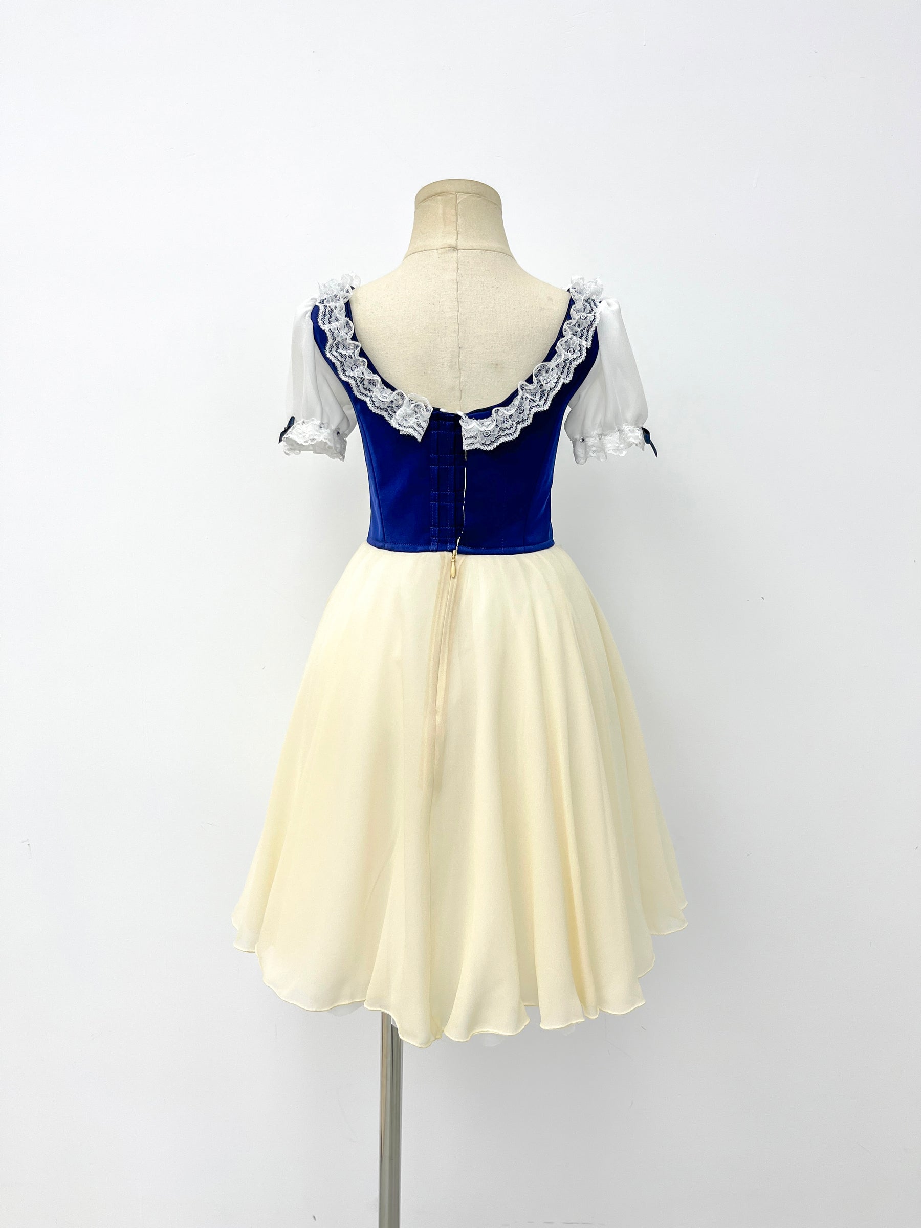 Midnight Ivory Peasant Ballet Dress