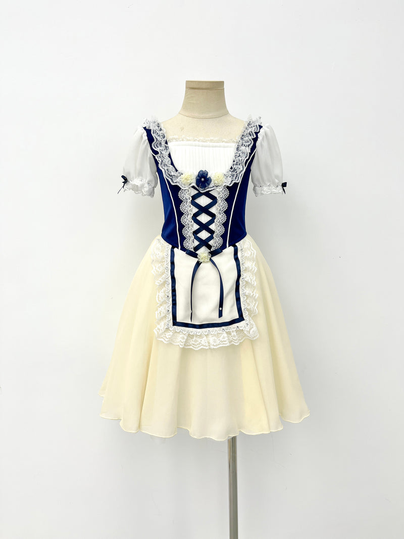 Midnight Ivory Peasant Ballet Dress