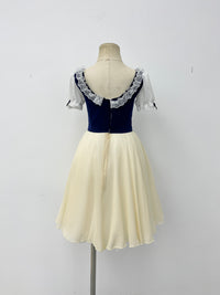 Midnight Ivory Peasant Ballet Dress
