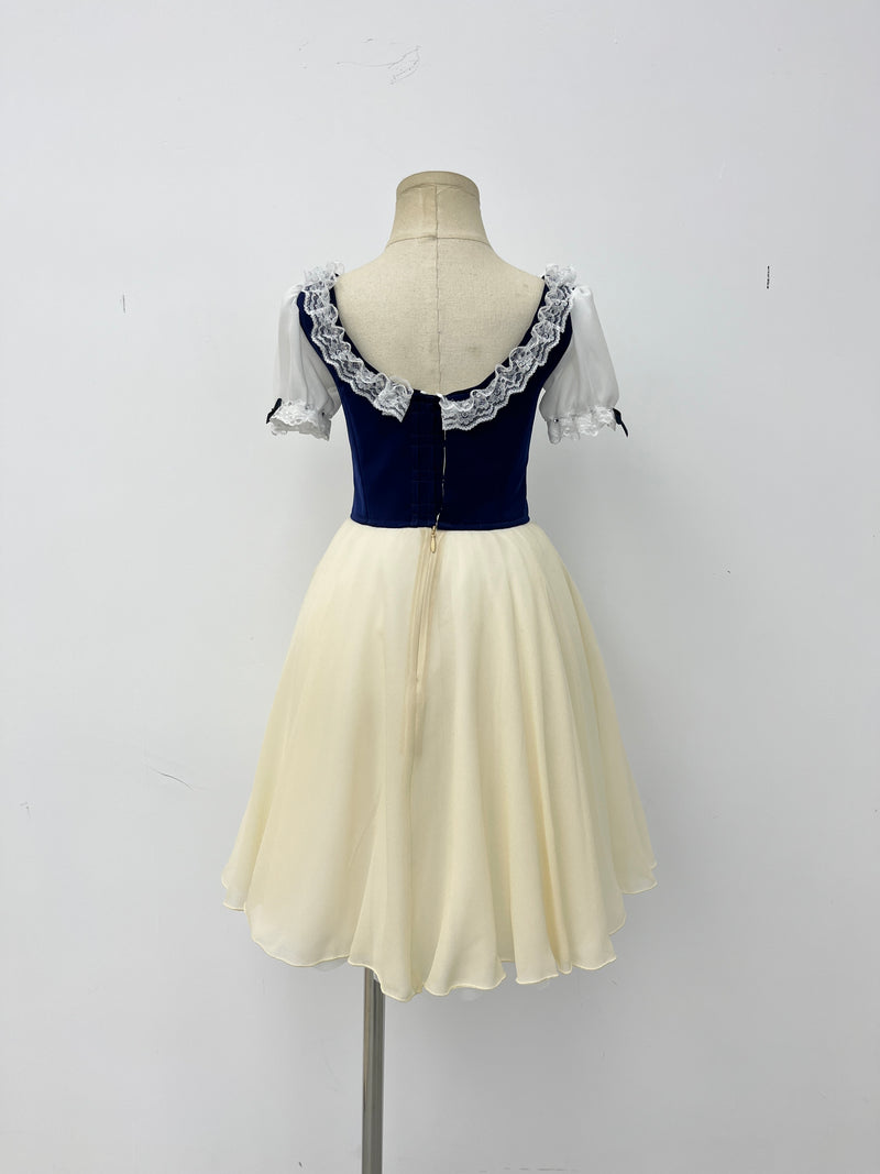 Midnight Ivory Peasant Ballet Dress