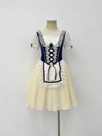 Midnight Ivory Peasant Ballet Dress