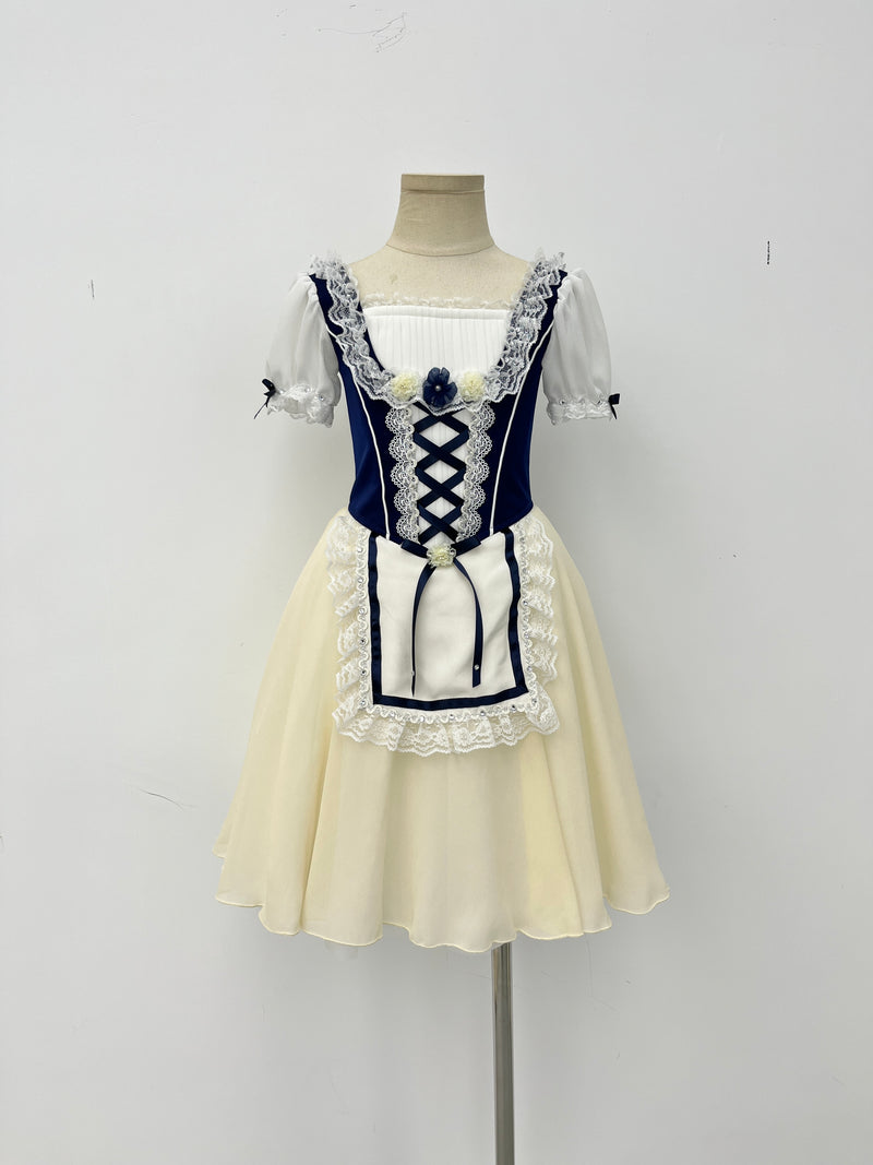 Midnight Ivory Peasant Ballet Dress